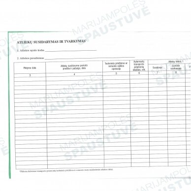 Transporto priemonių techninės priežiūros ir remonto pirminės atliekų apskaitos žurnalas 2